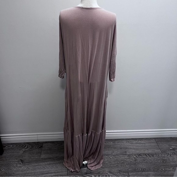 ANNABELLE Super Soft Maxi Dress | Plus Size 3X | 3/4 Sleeves, Pockets, Hi-Lo Hem - Picture 2 of 11